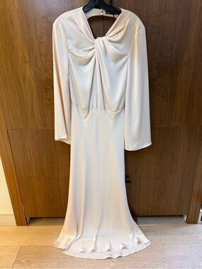 zara white satin dress long sleeve ZARA NEW WOMAN ASYMMETRIC DRAPED BLAZER DRES SATIN EFFECT WHITE 2702/451 XS  S